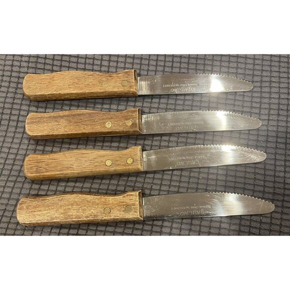 VTG GAUCHO STEAK KNIVES BY ADCRAFT ROUND TIP ~ SET OF 4 knives 10” LONG - Picture 3 of 4
